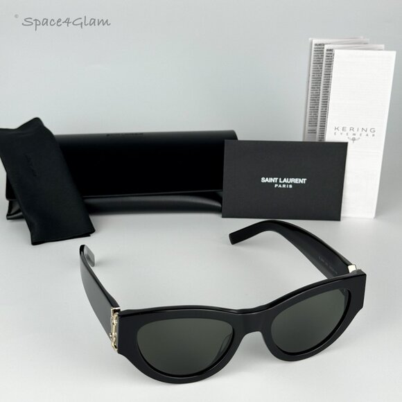 BRAND NEW Saint Laurent SLM94 001 Black Grey Cat Eye Women Sunglasses main image 7